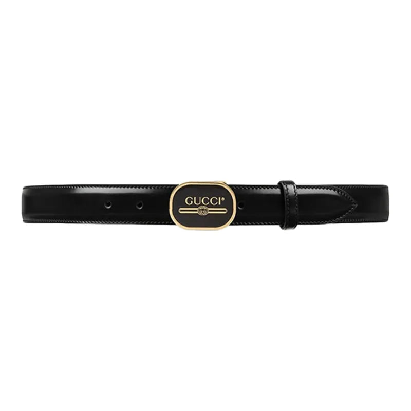 GUCCI BLACK DECORATIVE BUCKLE BELT