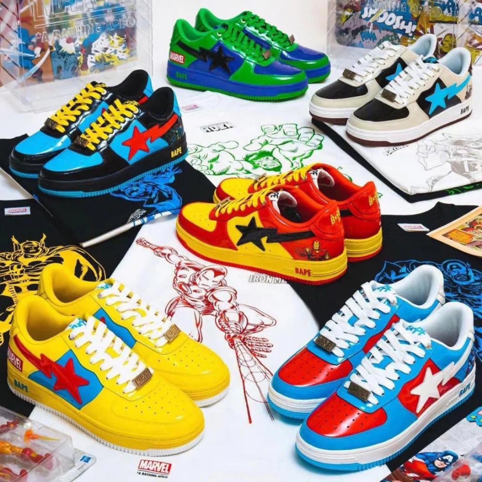 Marvel Comics × A Bathing Ape Bape Sta Low "Thor”