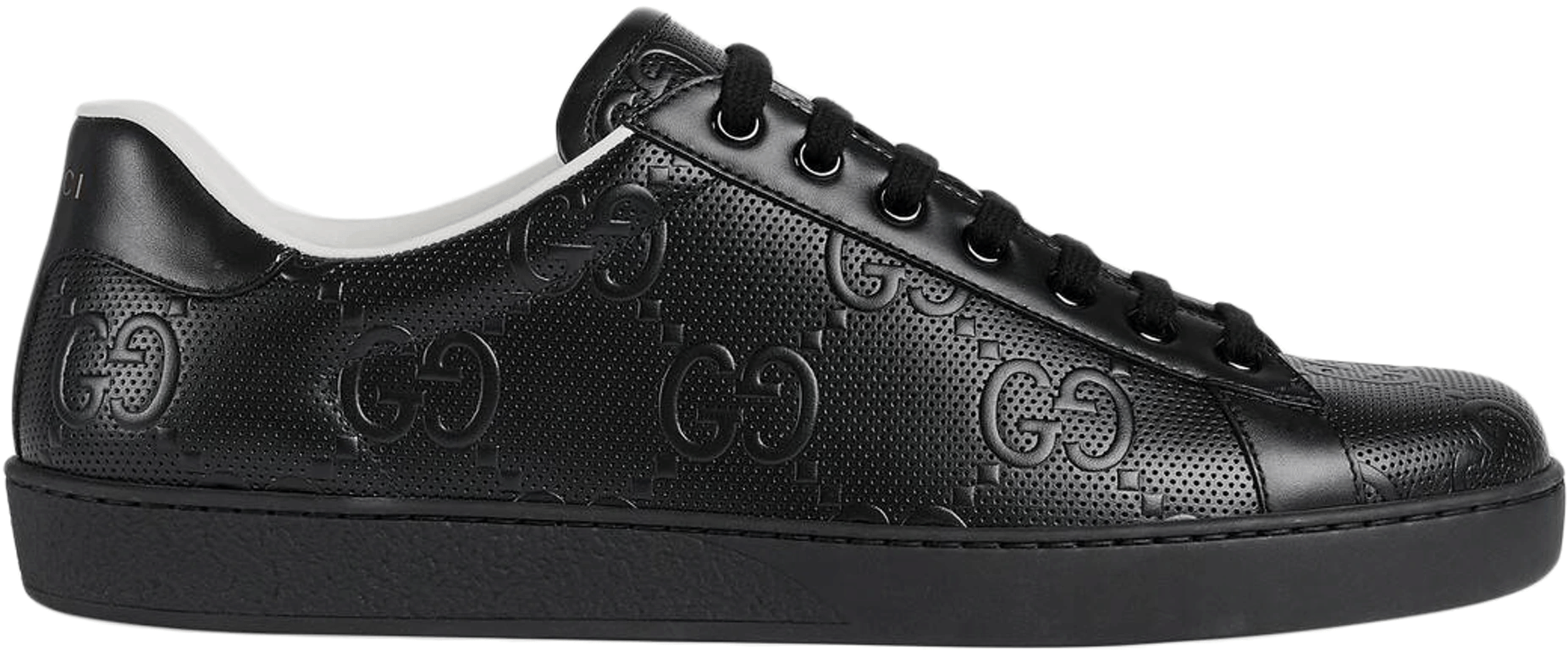 Gucci Black ace GG shoes