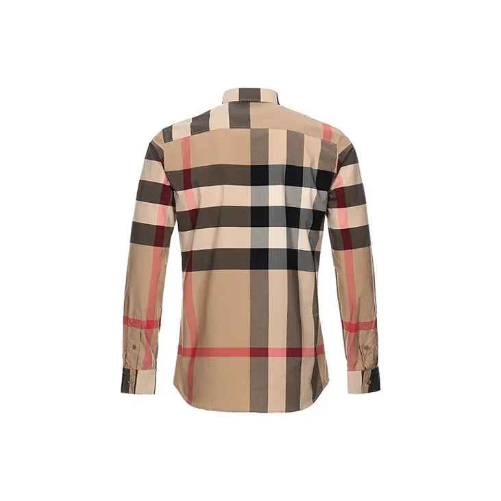 Burberry Check Stretch Cotton Poplin Shirt Archive Beige