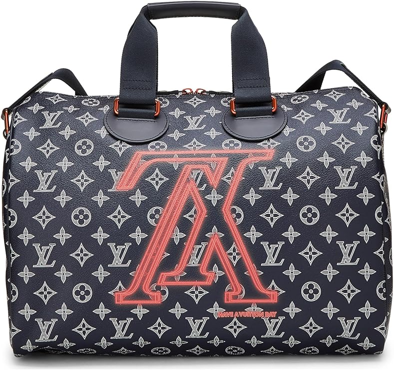 Louis Vuitton Pre-Loved Monogram Upside Down Ink Speedy Bandouliere 40, Navy