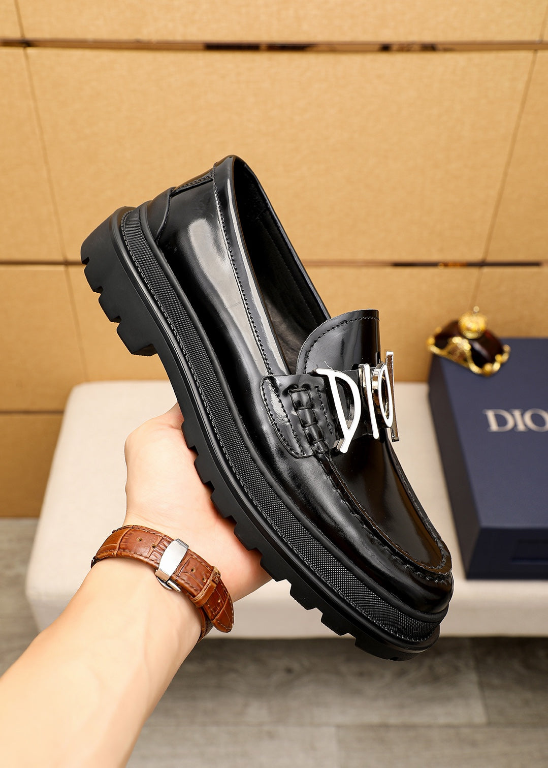 Dior Black Patent Loafers