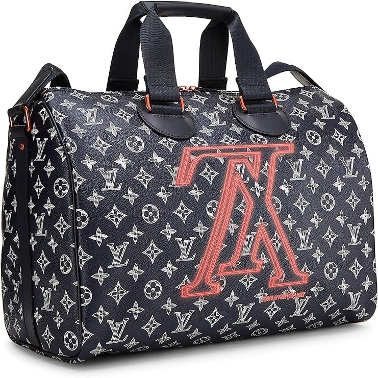 Louis Vuitton Pre-Loved Monogram Upside Down Ink Speedy Bandouliere 40, Navy