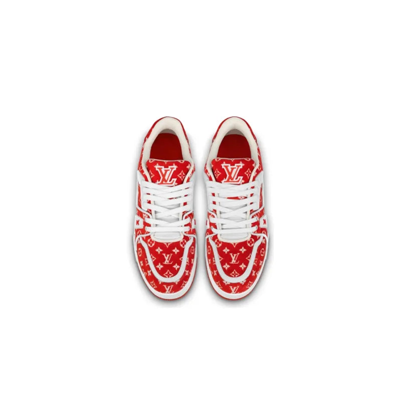 Louis Vuitton Trainer Red Monogram Textile