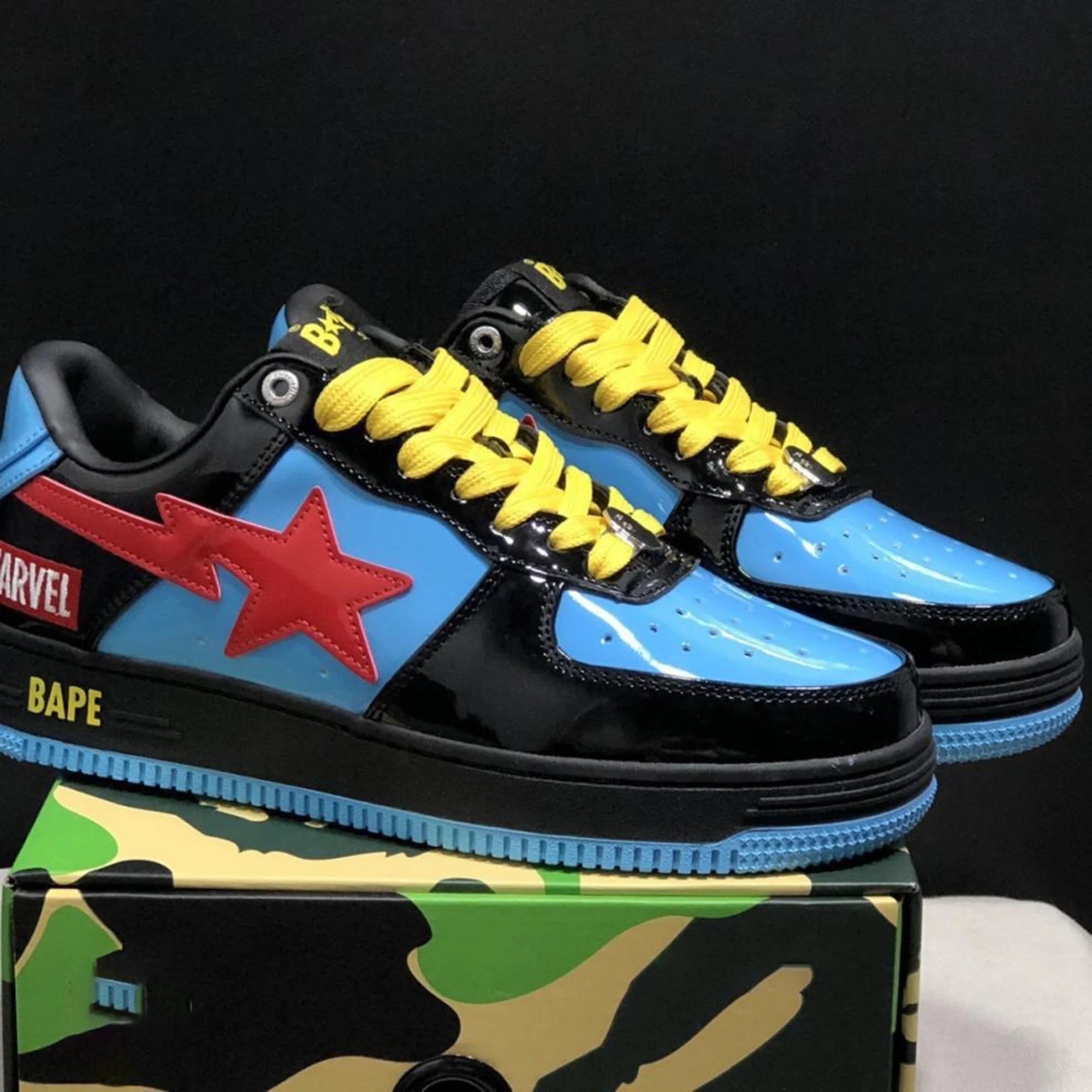 Bape Sta-Marvel Series Joint Vibe Style Fashion Casual Sneakers Trendy Shoes