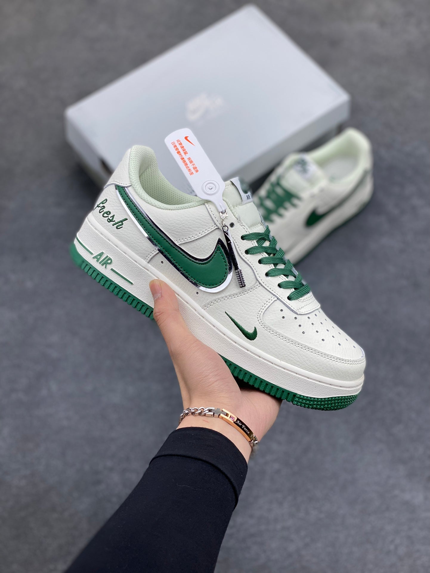 Nike air force low white/Green/silver