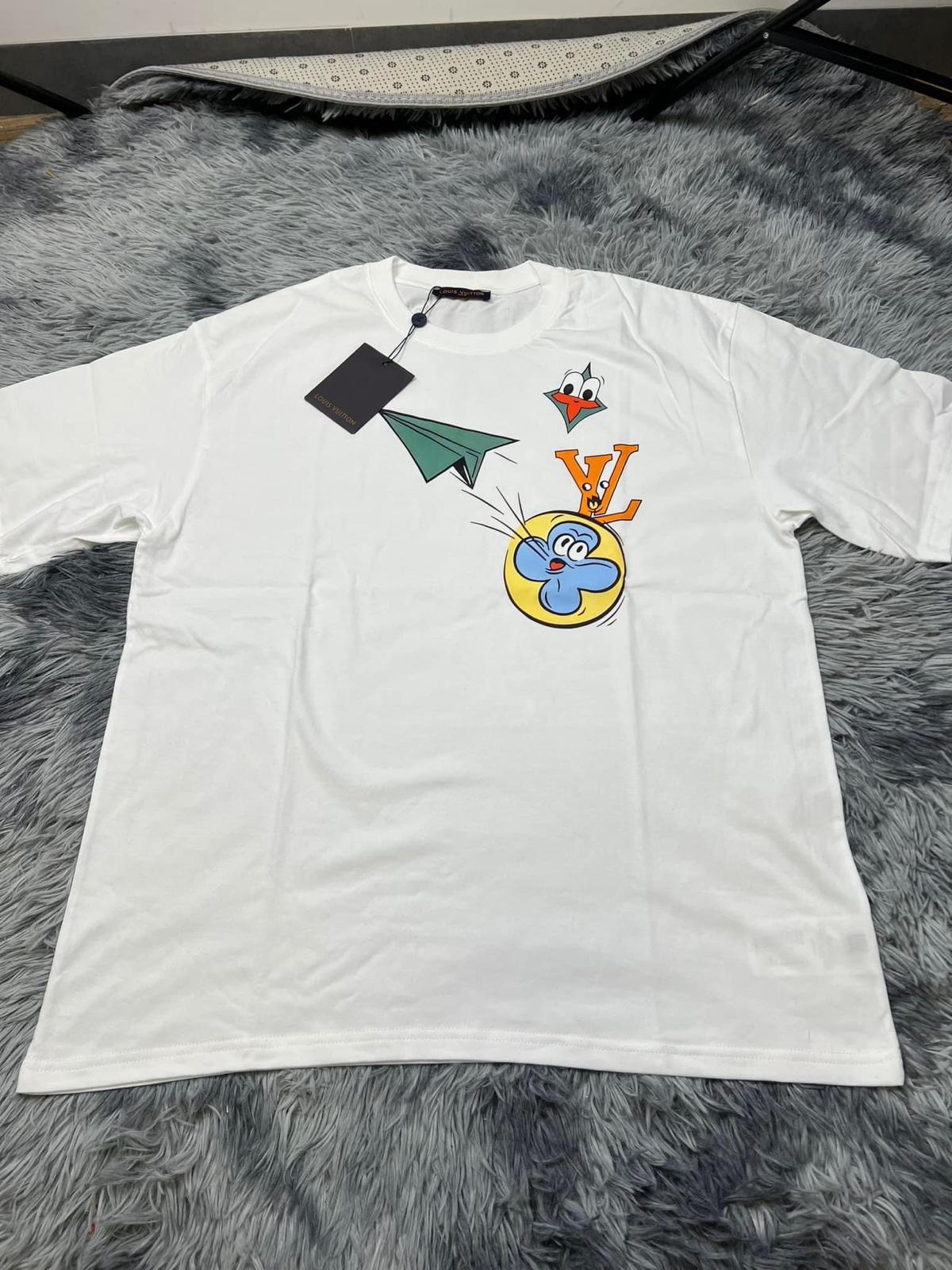 LOUIS VUITTON Graphic Embroidered Cotton T-Shirt