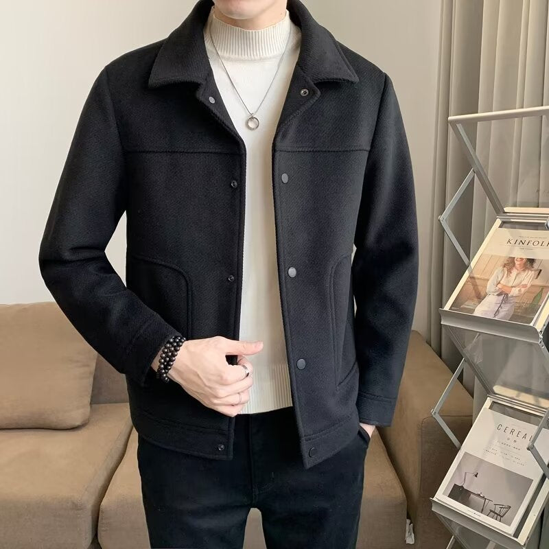 Men's Casual Top Clothes Short Woolen Coat