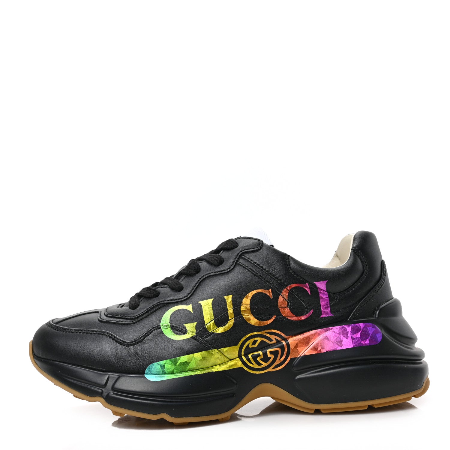 GUCCI RHYTON GUCCI LOGO LEATHER SNEAKER