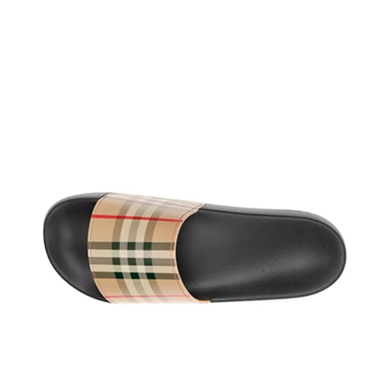 Burberry Furley Check Slides Archivo Beige Unisex