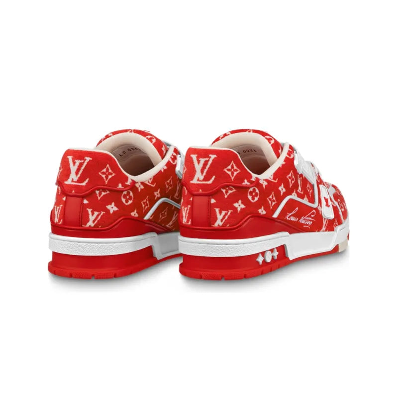 Louis Vuitton Trainer Red Monogram Textile