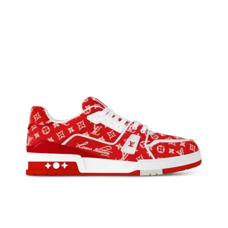 Louis Vuitton Trainer Red Monogram Textile