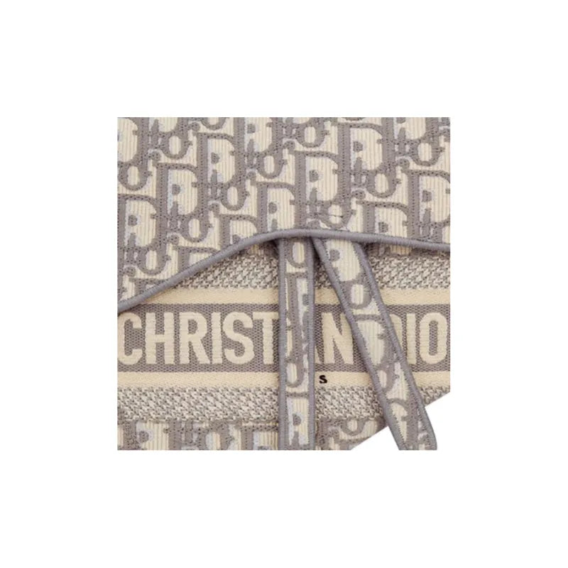 DIOR Saddle Bag Gray Dior Oblique embroidery