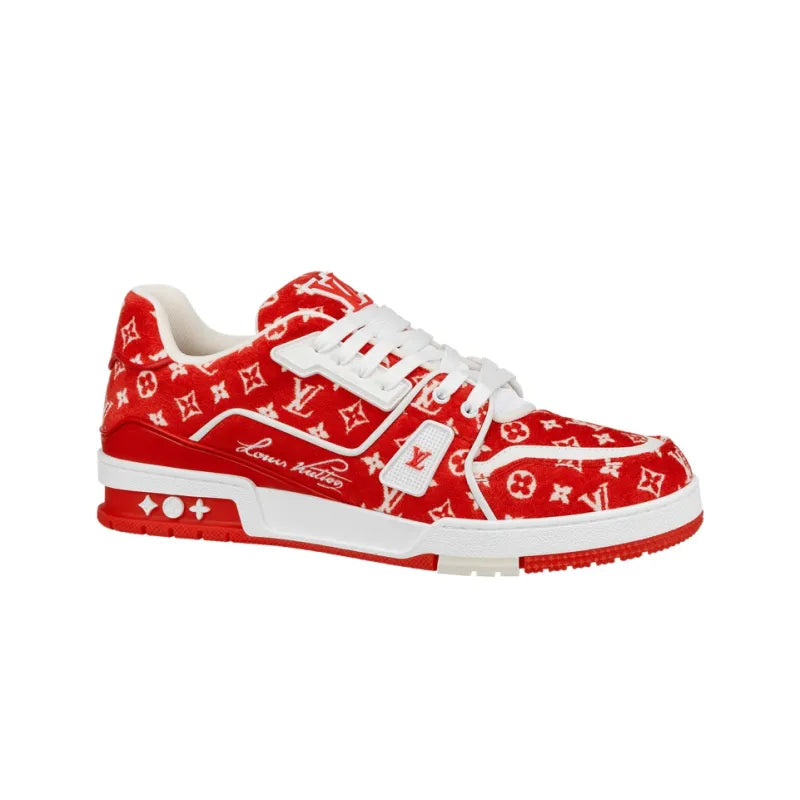 Louis Vuitton Trainer Red Monogram Textile