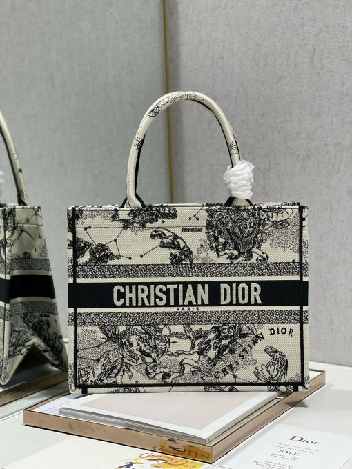 Christian Dior Medium Dior Book Tote Bag, Black/White, For Women Womens Handbags, Shoulder Bags, 36cm CD M1296ZRHZ_M941 –