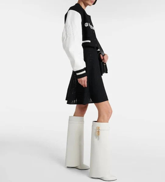 Givenchy Women's Shark Lock Leather Knee-high Boots