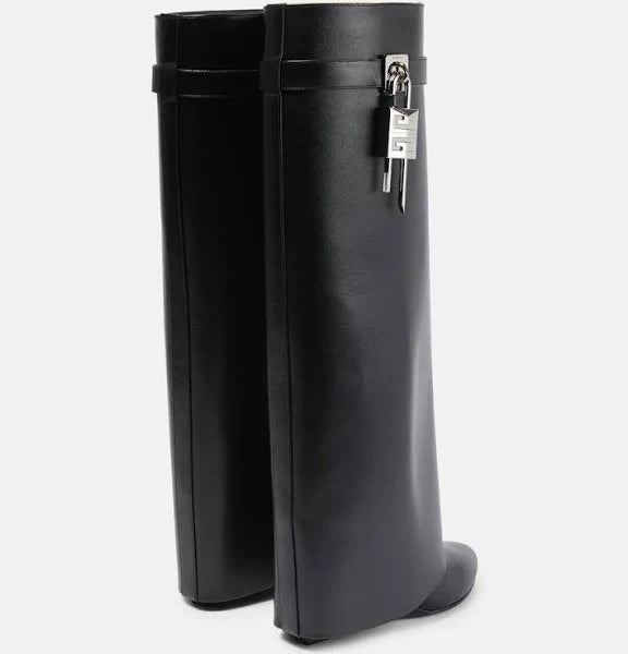 Givenchy Women's Shark Lock Leather Knee-high Boots